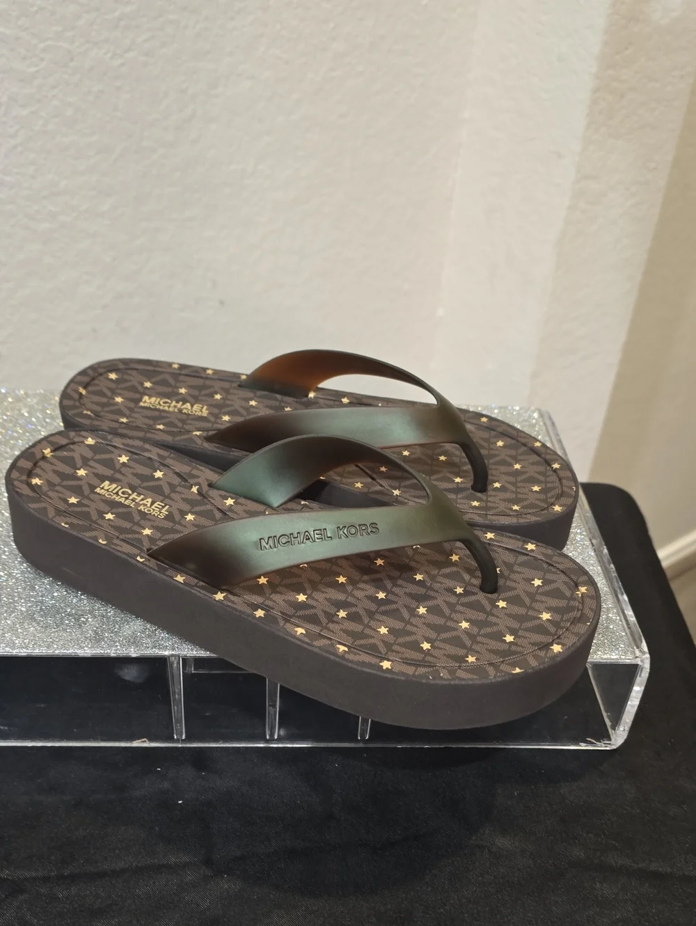 Michael Kors MK Stars Logo Flip-Flop Sandals